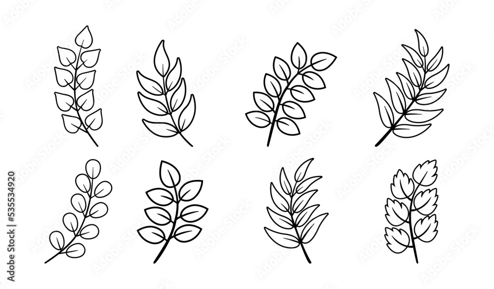 set of wheat ears set of wheat ears