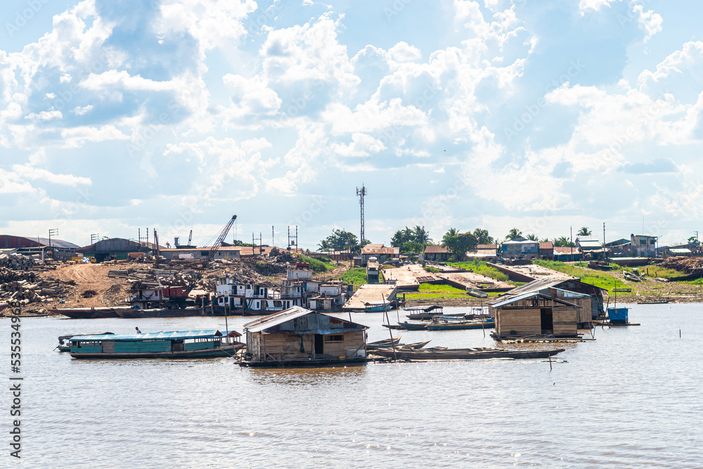 Fototapeta premium views of iquitos old harbor, peru