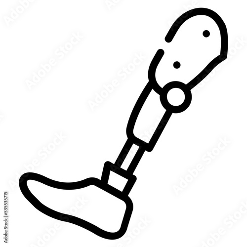 A scalable line icon of prosthetic leg 