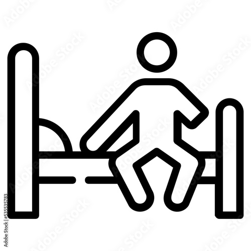 An outline icon design of stretcher