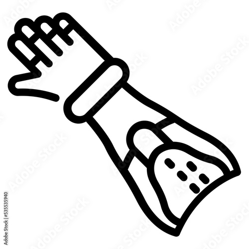 Ready to use line icon of prosthetic arm 
