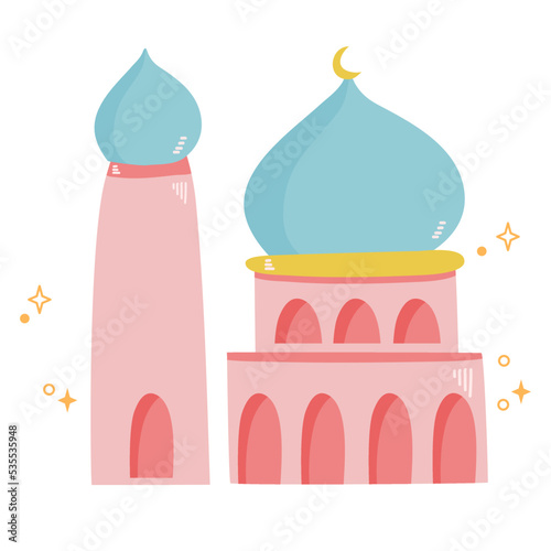 cute single mosque element illustration