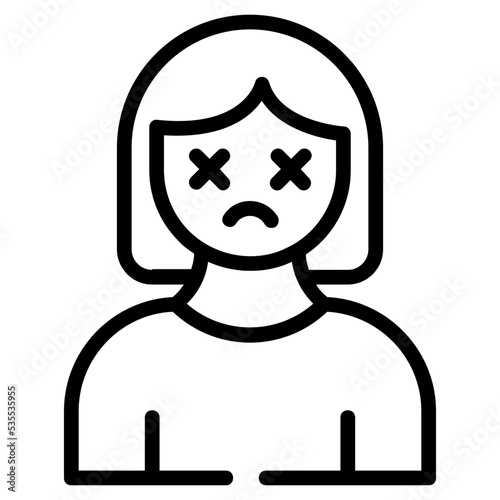 An editable outline icon of no vision 