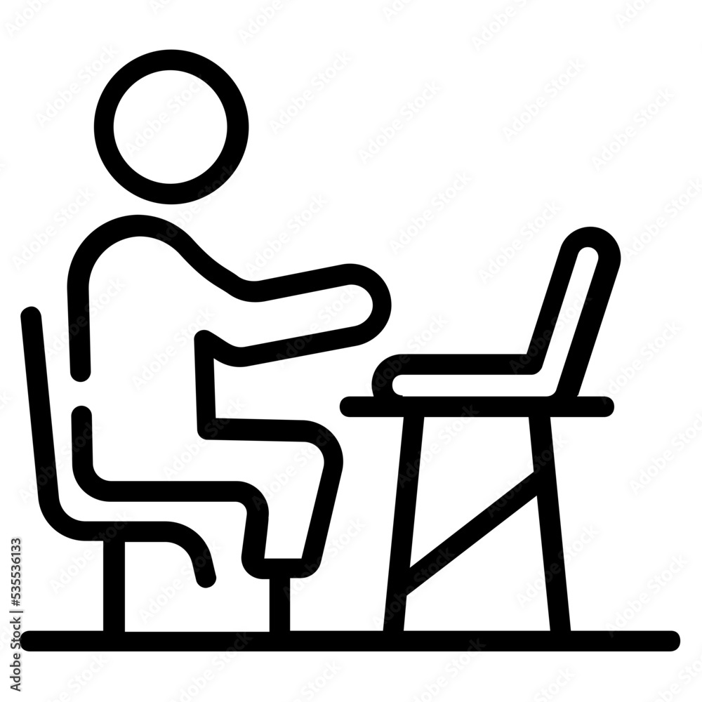 An outline icon of disable man An outline icon of disable man