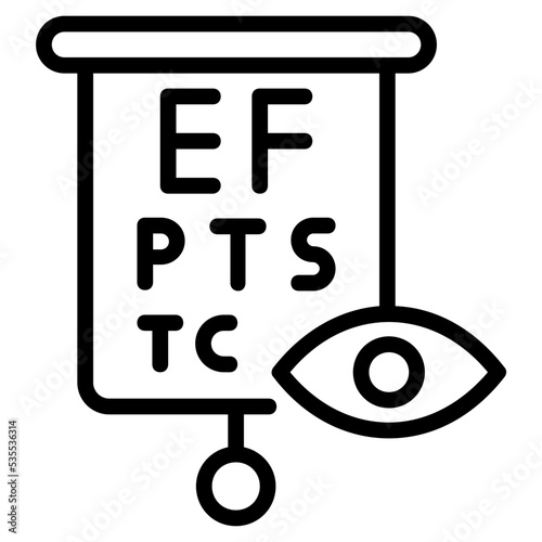 Modern line icon of eye test 