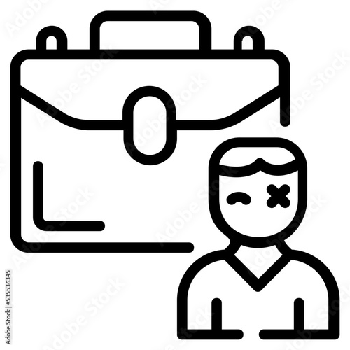 An editable outline icon of no vision 