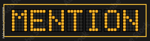 Orange color led banner in word mention on black background