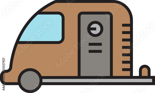recreational vehicle trailer icon illustration