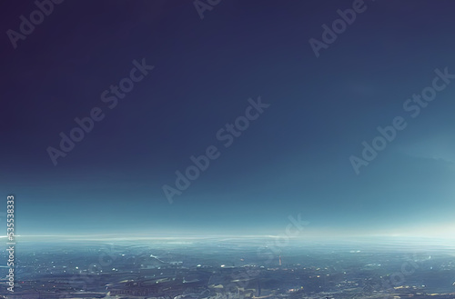 Banner Background Scifi Sky Theme Night City under Sky. Fantasy Backdrop Concept Art Realistic Illustration Video Game Background Digital Painting CG Artwork Scenery Artwork Serious Book Illustration 