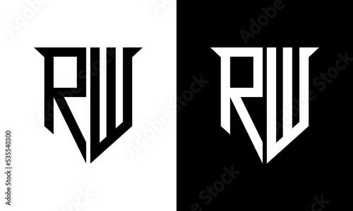 letter rw logo design photo