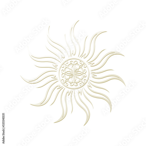 ornamental sun, vector illustration 