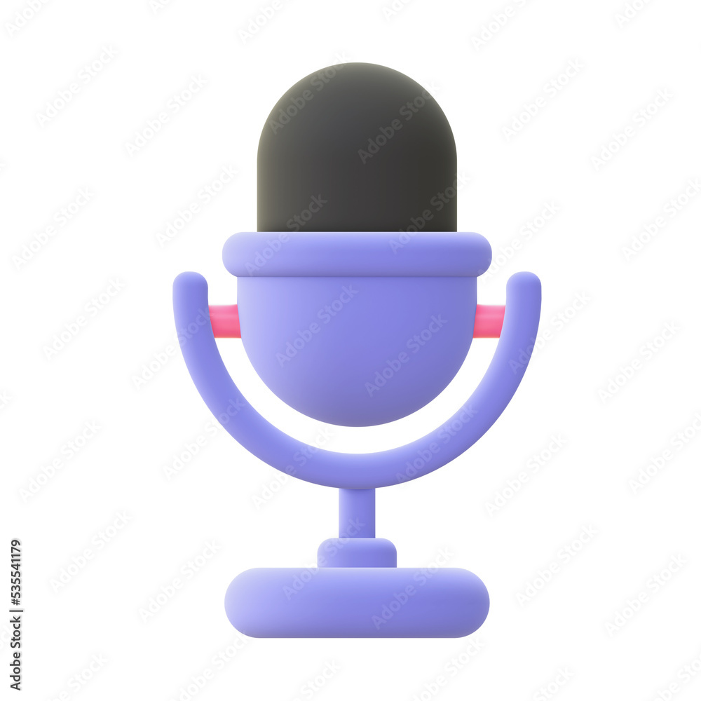 3d illustration icon of purple Microphone for UI UX web mobile apps social media ads designs 3d illustration icon of purple Microphone for UI UX web mobile apps social media ads designs