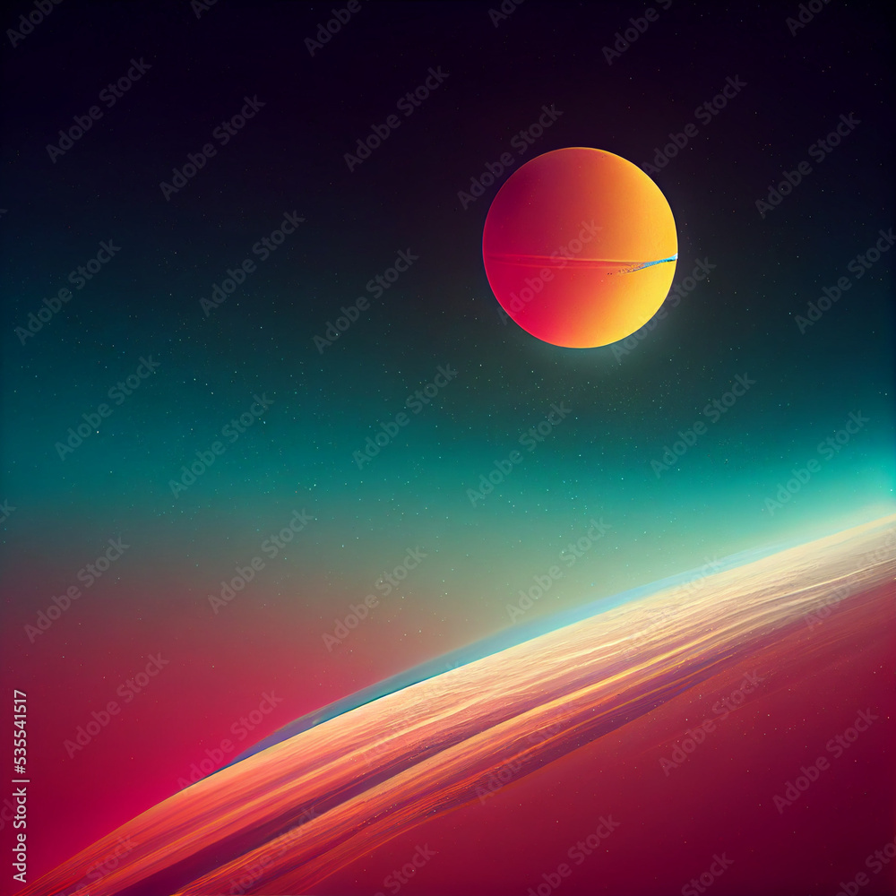 A Colorful illustation of Stars, nebular and planets in Space A Colorful illustation of Stars, nebular and planets in Space