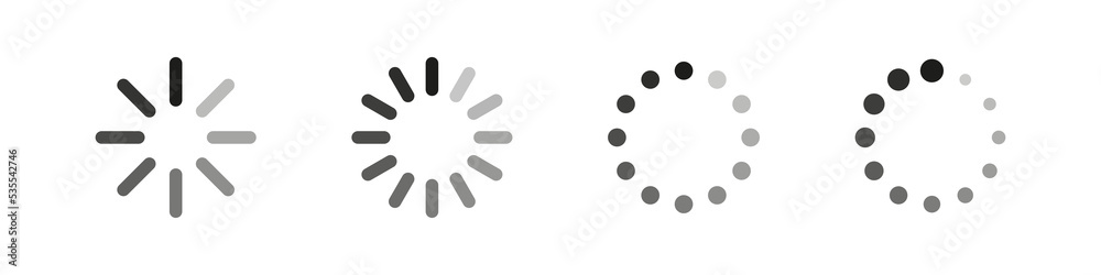 Loading icon. Load vector sign. Circle loader progress. Loading icon. Load vector sign. Circle loader progress.