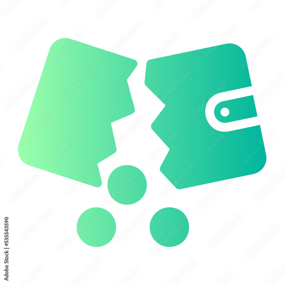 Fototapeta premium wallet gradient icon