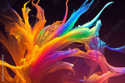 イラスト カラフル アート 流体 気体 流れ 抽象 曲線