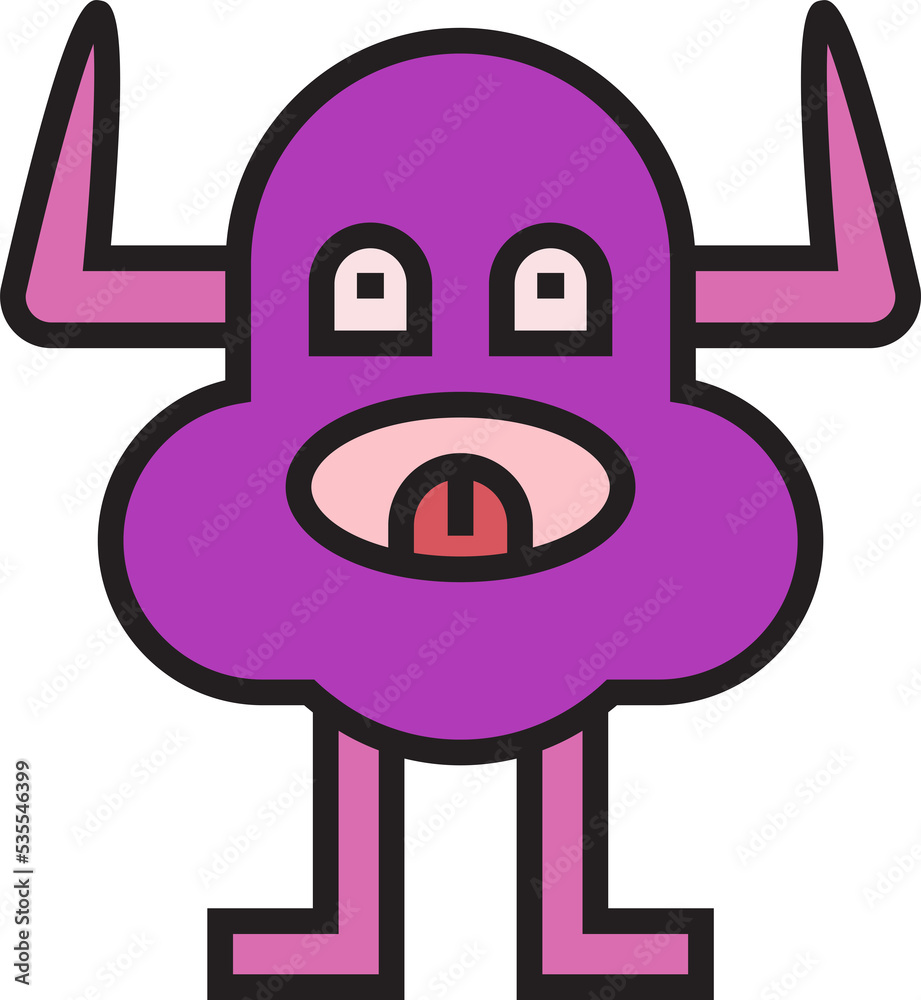 funny cartoon monster character illustration