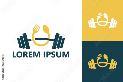 Gym food logo template design vector