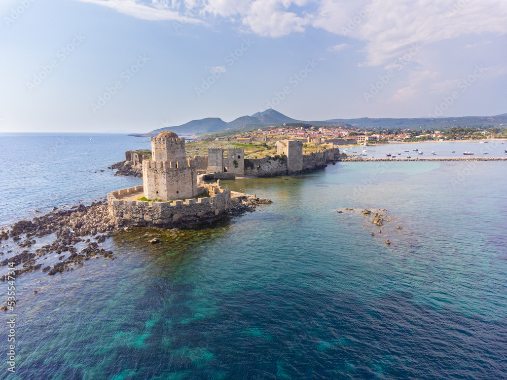 The octagonal tower called Bourtzi of the venetian castle of Methoni in Messenia, Peloponnese, Greece