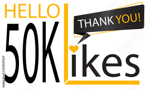 Thanks 50k Design likes. Celebrating 50000 or fifty thousand likes. Vector illustration.