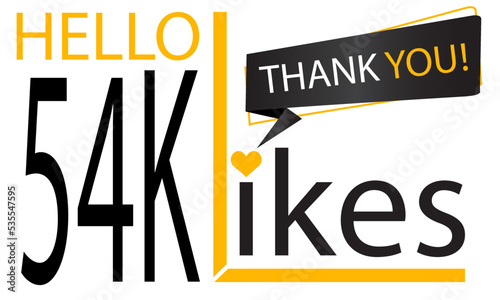 Thanks 54k Design likes. Celebrating 54000 or fifty four thousand likes. Vector illustration.
