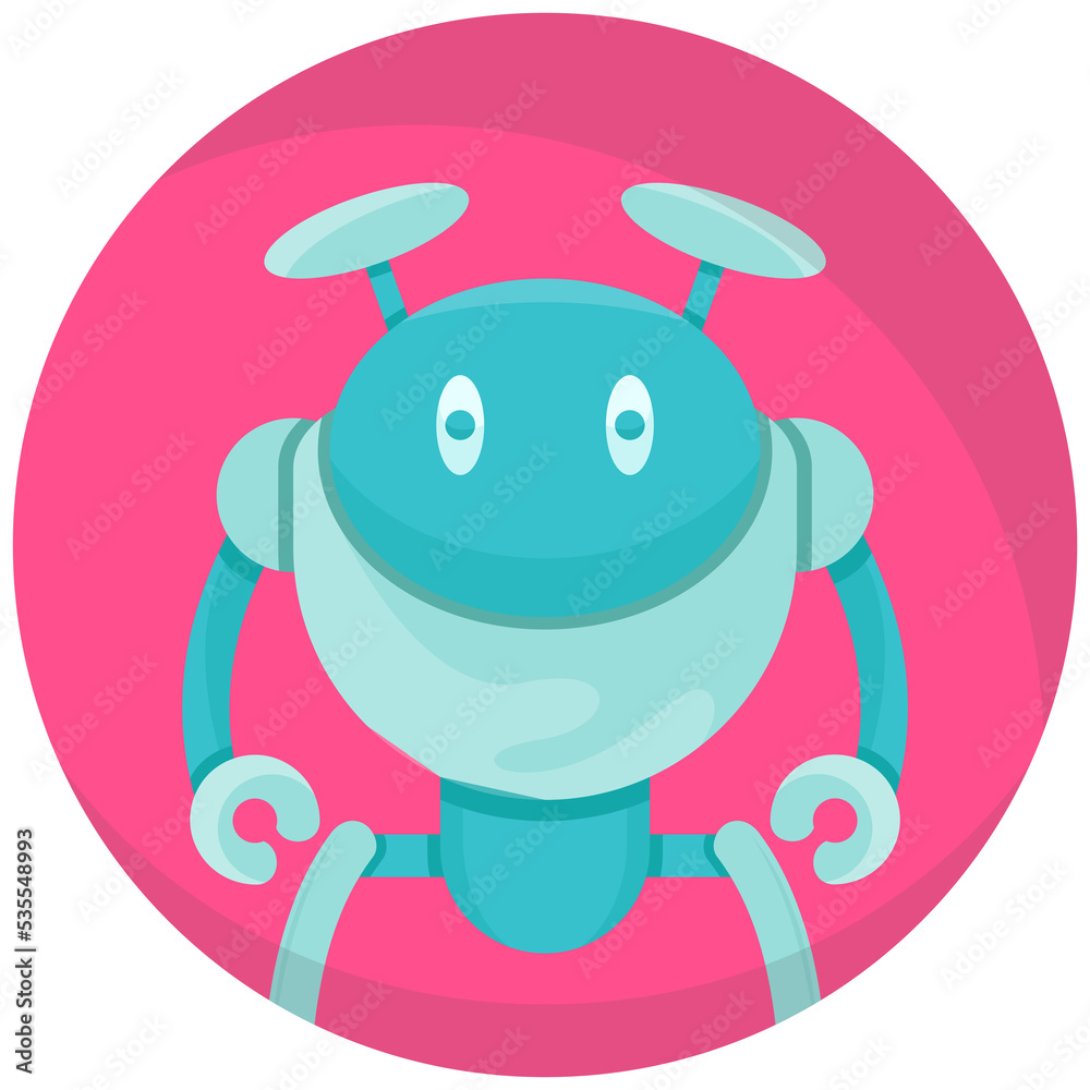 Obraz premium robot avatar circle button