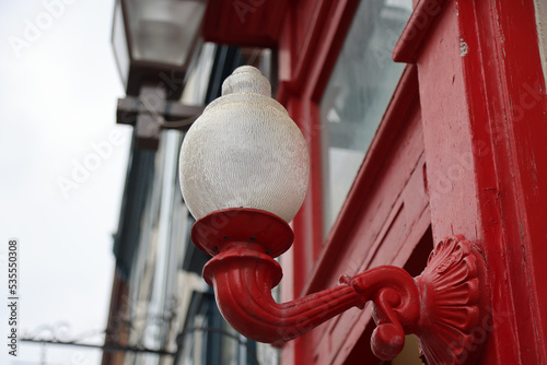 Ancient lamp of a mansion in Quebec, Canada photo