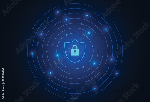 Premium security cyber digital concept. Abstract technology background protect system innovation for business. Vector illustration