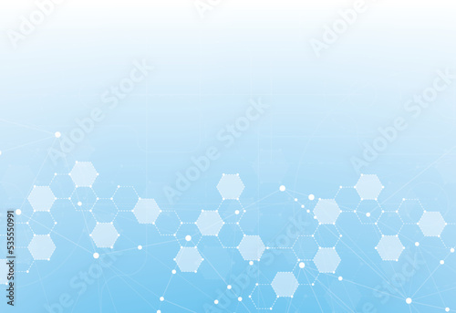 DNA concept. Science template, wallpaper or banner with molecules design. Vector illustration