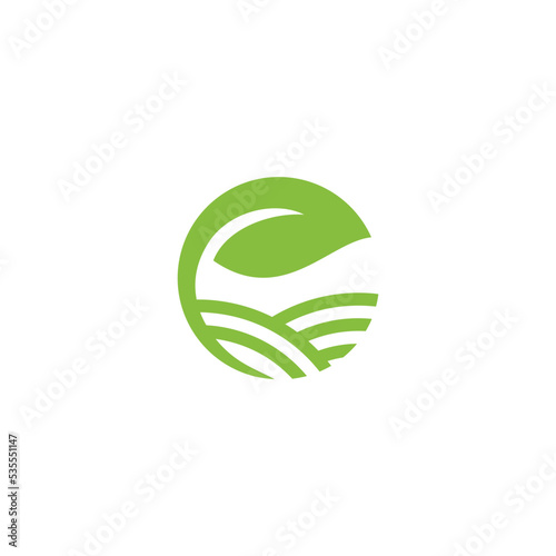 Green agriculture logo design template vector image