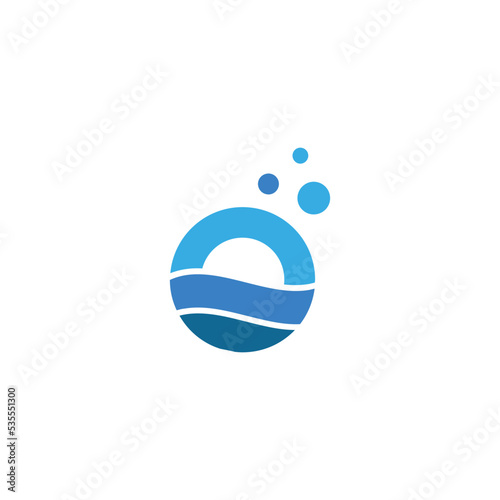 Letter o water logo icon design template