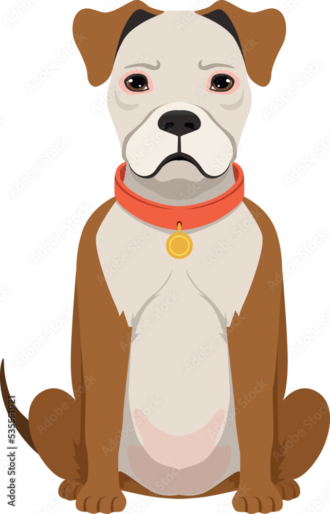Obraz premium English bulldog breed icon. Sitting dog character