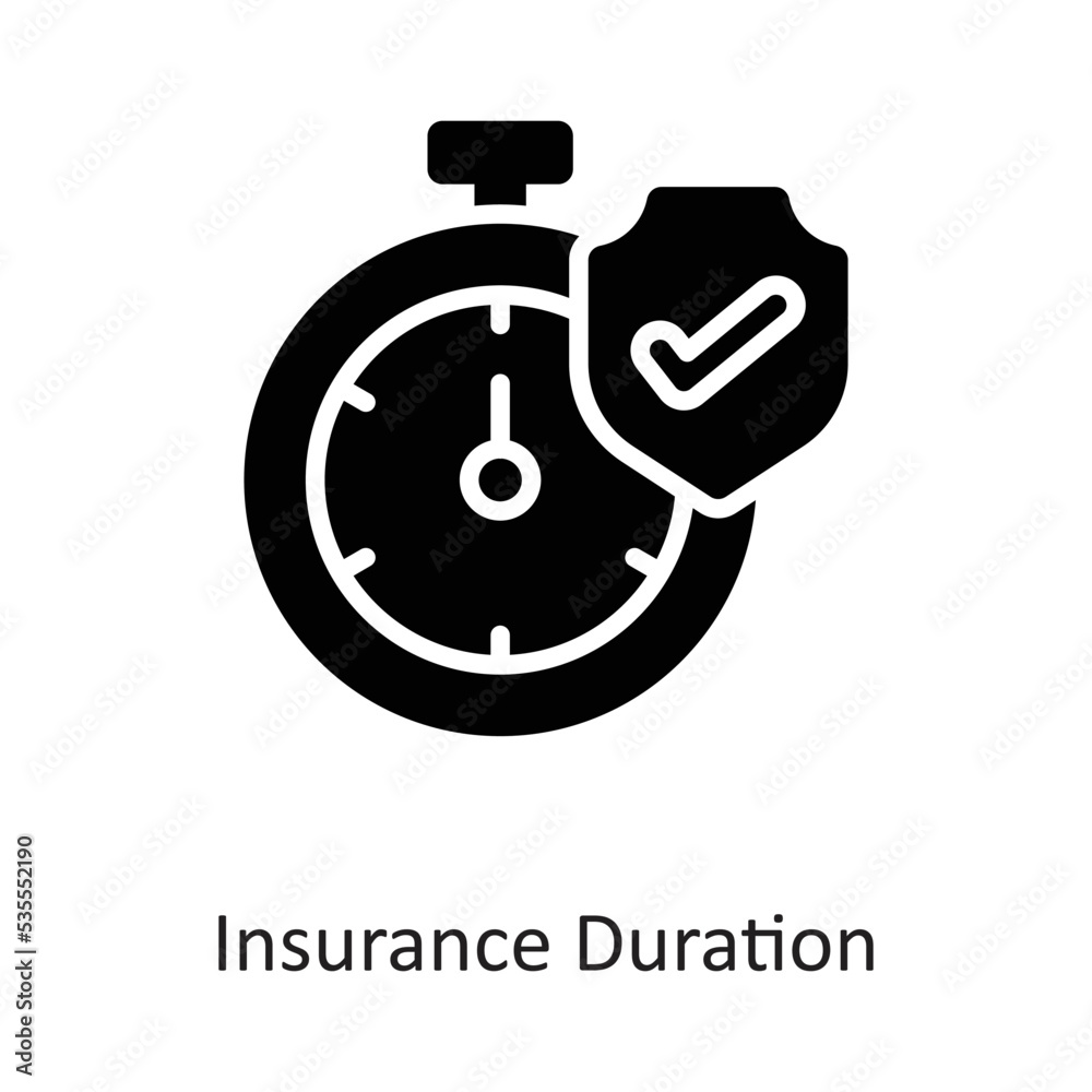 Insurance Duration Solid Vector Icon Design illustration on White background. EPS 10 File Insurance Duration Solid Vector Icon Design illustration on White background. EPS 10 File