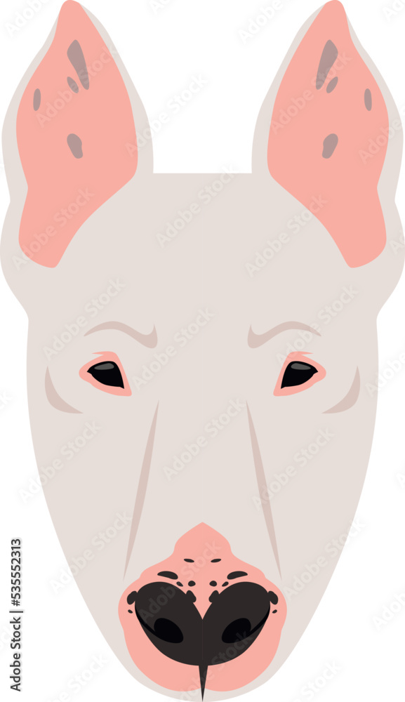 Bullterrier face. Funny cartoon dog head icon Bullterrier face. Funny cartoon dog head icon