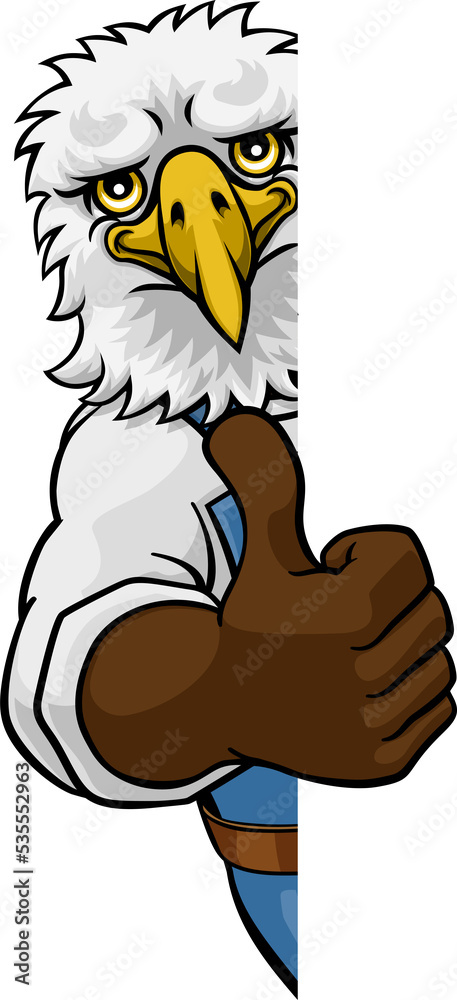 Fototapeta premium Eagle Mascot Plumber Mechanic Handyman Worker
