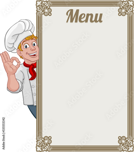 Chef Cook Baker Cartoon Man...