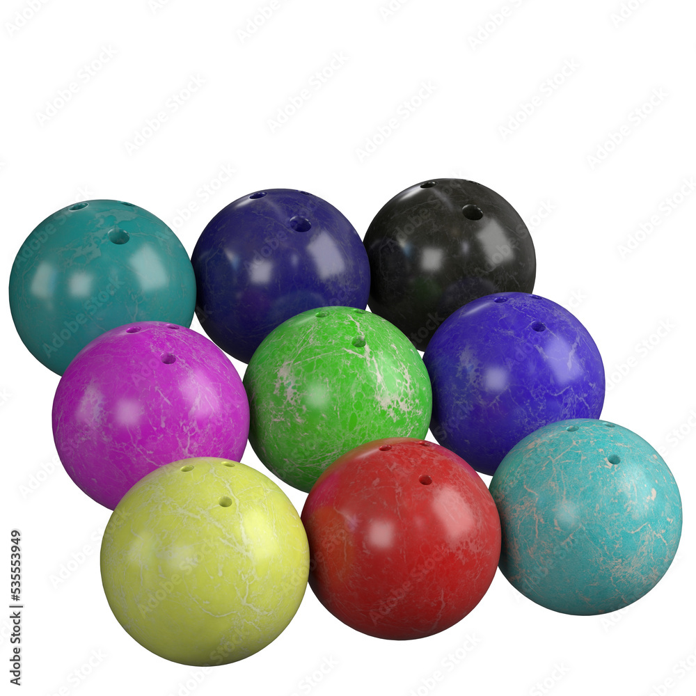 3d rendering illustration of bowling balls 3d rendering illustration of bowling balls