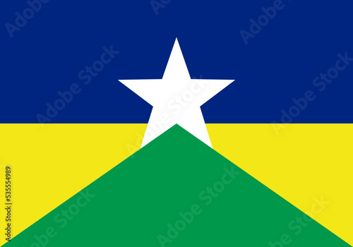 Rondonia Flag, state of Brazil. Vector Illustration. photo