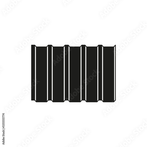 The icon of sheet iron for the roof of fences. Simple flat vector illustration on a white background