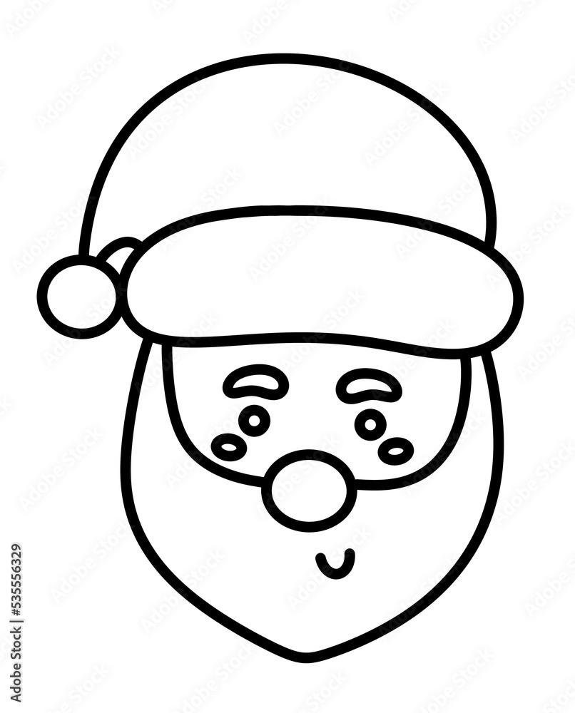 Head Santa claus christmas line icon.