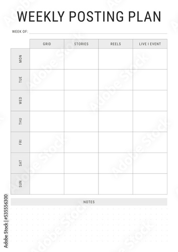 Weekly Posting Planner