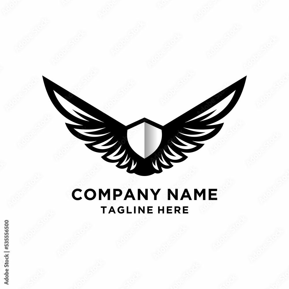 shield and wing logo design vector illustration
shield and wing logo design vector illustration