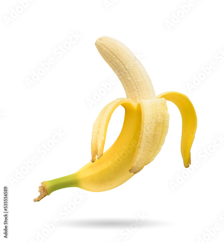 Peeled banana isolated