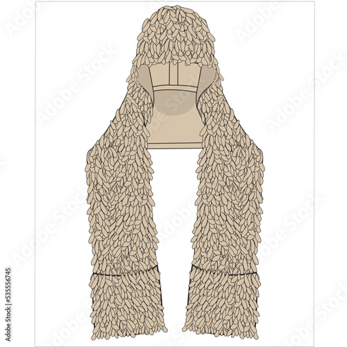 WINTER WEAR UNISEX SCARF MUFFLER WITH PRINT AND PATTERN VECTOR SKETCH