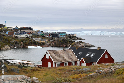 Rocky coast with icebergs, Ilulissat, Greenland, Denmark  © bummi100