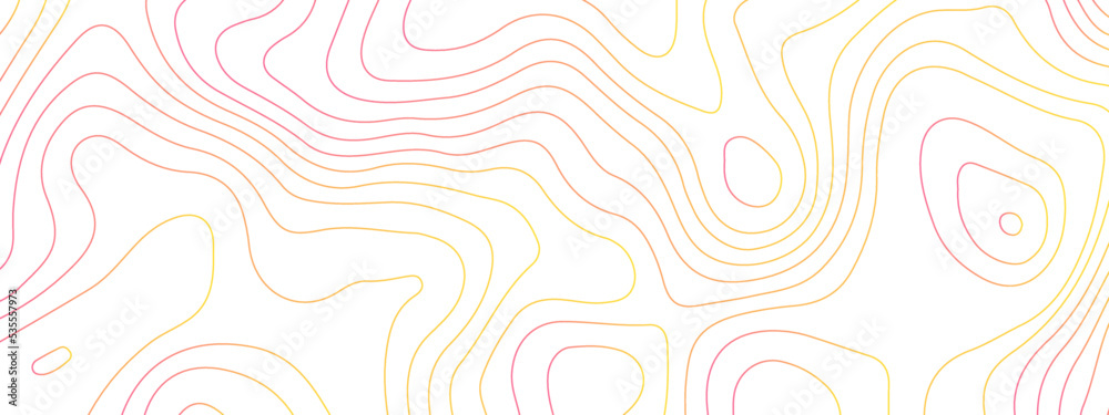 The stylized colorful wavy abstract topographic map contour, lines Pattern background. Topographic map and landscape terrain texture grid. Wavy banner and color geometric form. Vector illustration. The stylized colorful wavy abstract topographic map contour, lines Pattern background. Topographic map and landscape terrain texture grid. Wavy banner and color geometric form. Vector illustration.