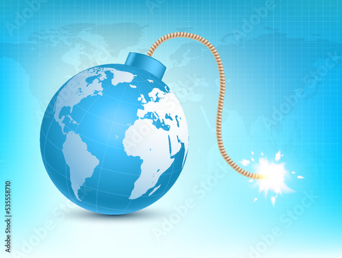 Planet Earth is like a bomb. Cold war concept.
