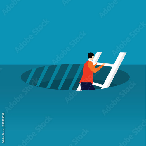 businessman with stair
