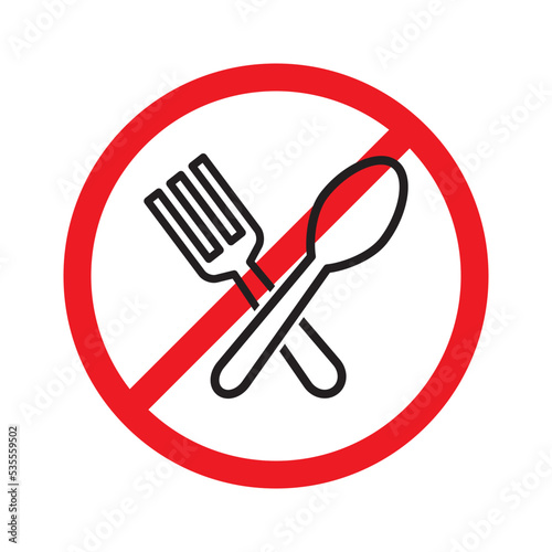 No Spoon and Fork Icon Vector Illustration Design
