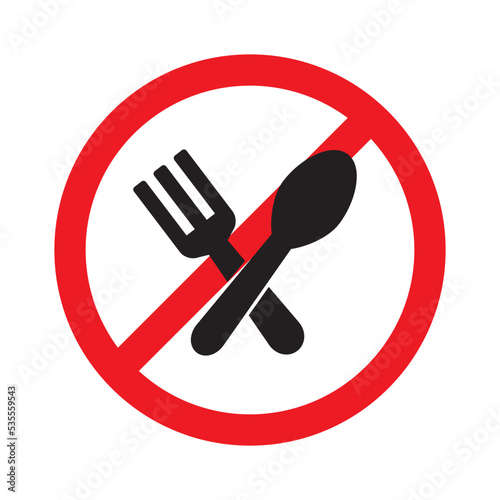 No Spoon and Fork Icon Vector Illustration Design